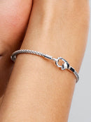 Bracciale Maglia Geometrica con Chiusura a Moschettone