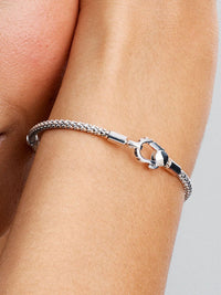 Bracciale Maglia Geometrica con Chiusura a Moschettone
