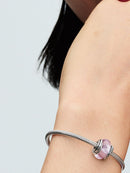 Charm Vetro di Murano Rosa e Cerchi
