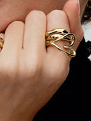 Anello Cuore Linea Sinuosa