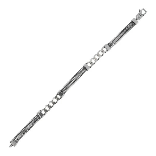 Bracciale con Catena Grumetta e Doppia Catena Spiga