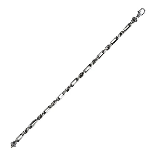 Bracciale Catena Figaro con Maglia Corda