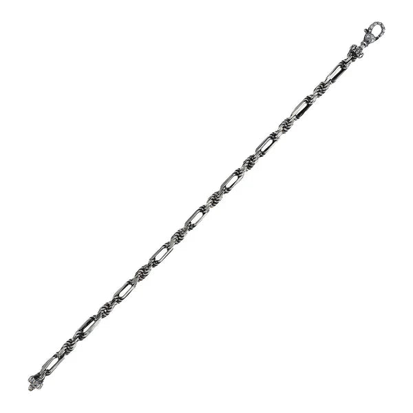 Bracciale Catena Figaro con Maglia Corda