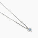 Girocollo in argento con cuore in acquamarina sintetica e zirconi