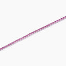 Bracciale tennis sottile in argento con tormaline sintetiche