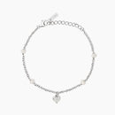 Bracciale in argento con perle coltivate e ciondolo cuore