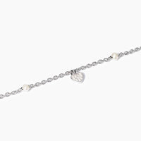 Bracciale in argento con perle coltivate e ciondolo cuore
