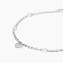 Bracciale in argento con perle coltivate e ciondolo cuore
