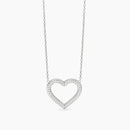 Girocollo in argento con pendente a cuore in zirconi