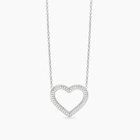 Girocollo in argento con pendente a cuore in zirconi