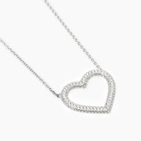 Girocollo in argento con pendente a cuore in zirconi