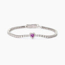 Bracciale tennis in argento con tormalina sintetica e zirconi