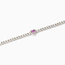 Bracciale tennis in argento con tormalina sintetica e zirconi