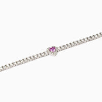 Bracciale tennis in argento con tormalina sintetica e zirconi