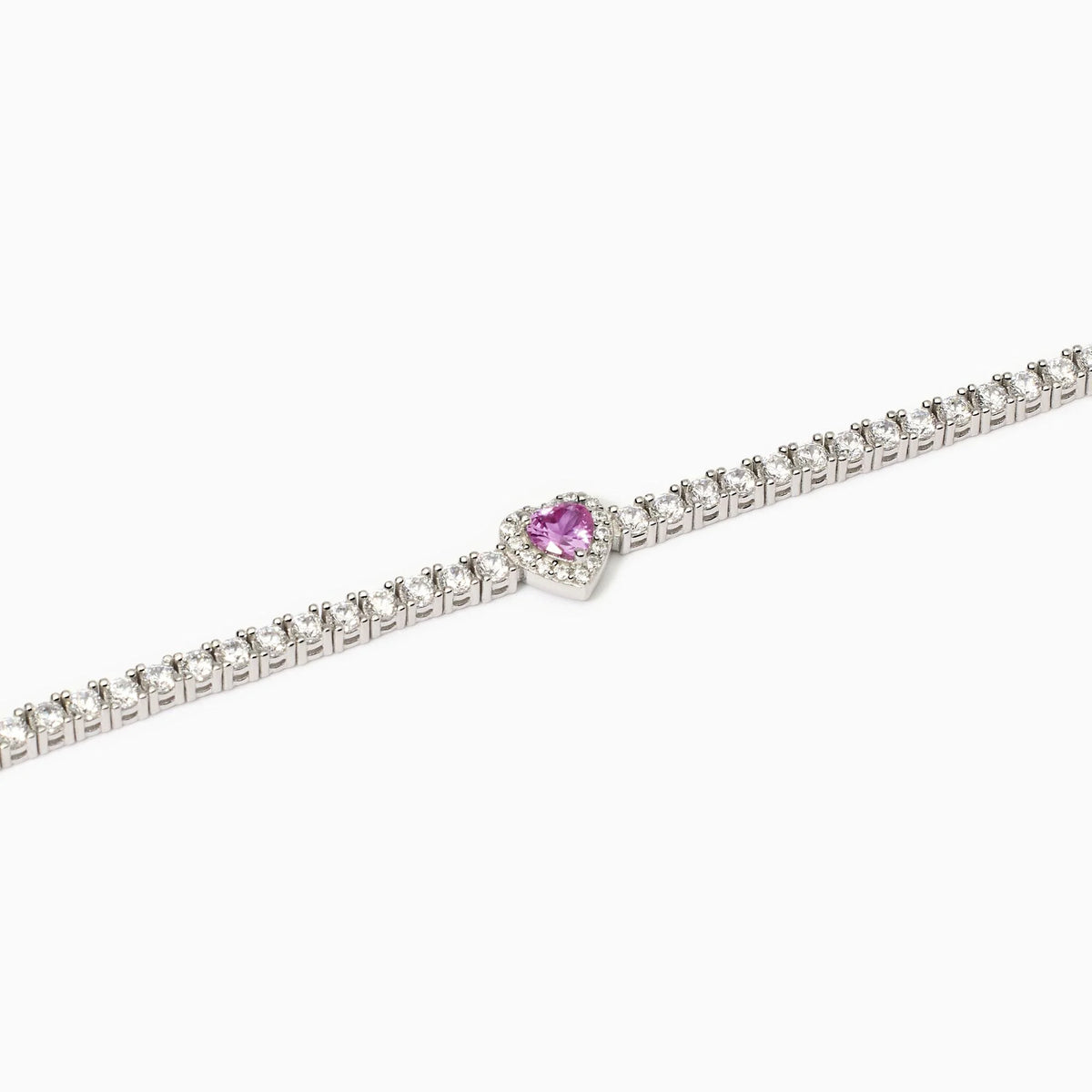 Bracciale tennis in argento con tormalina sintetica e zirconi