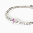 Bracciale tennis in argento con tormalina sintetica e zirconi