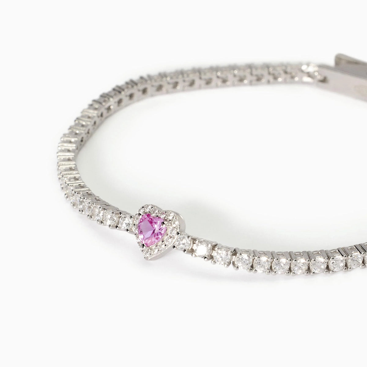 Bracciale tennis in argento con tormalina sintetica e zirconi