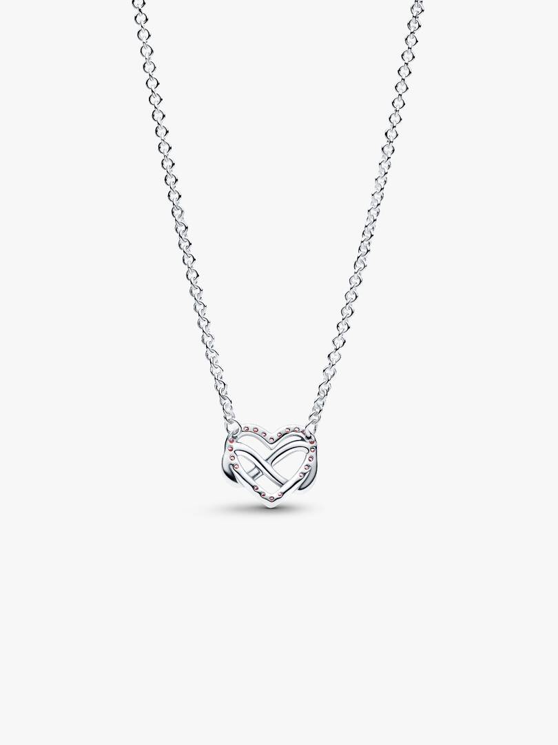 Collana Cuore Infinito Pietre Luminose Rosa