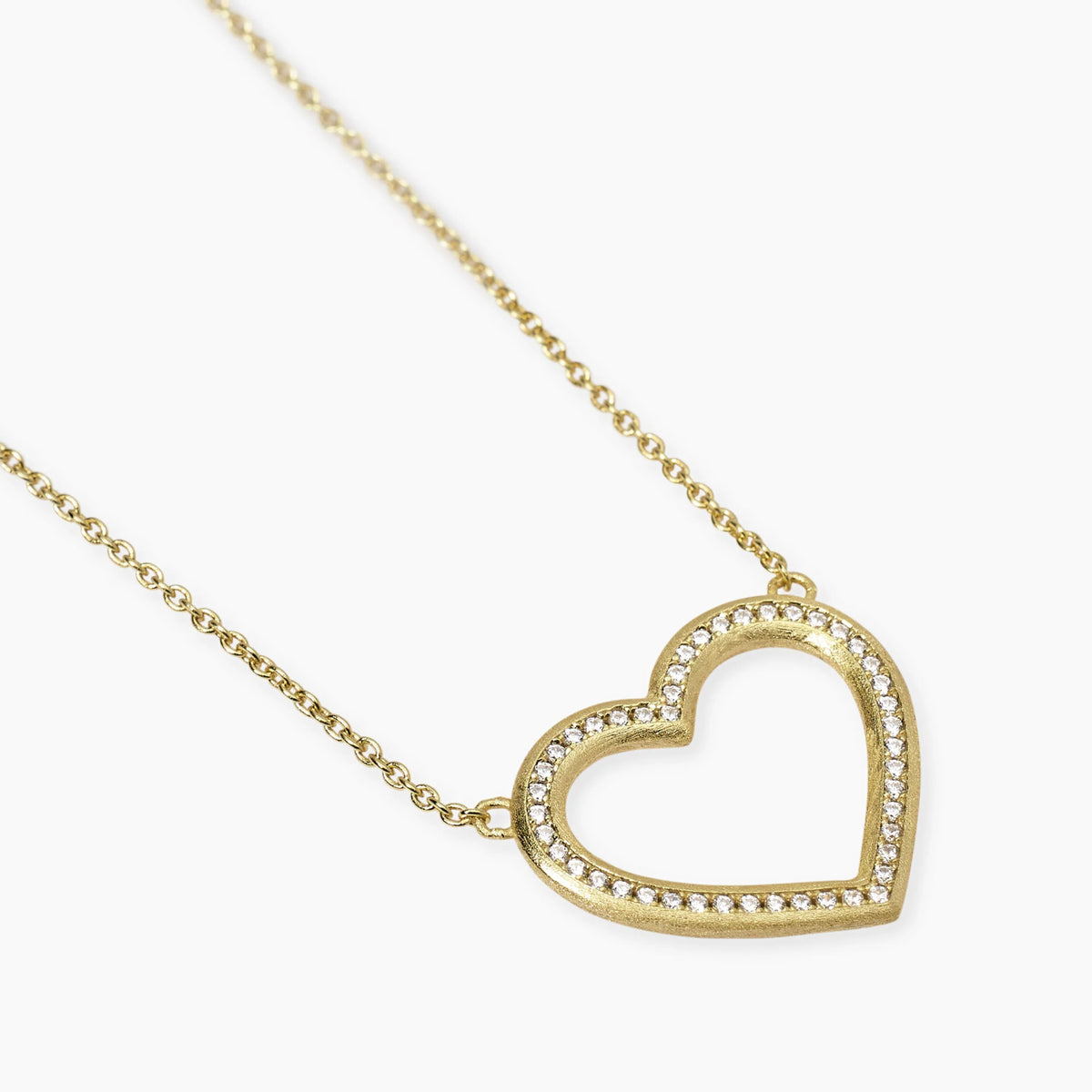 Girocollo in argento dorato con cuore e zirconi