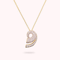 Collana Ciondolo Spirale con Pavé di Cubic Zirconia