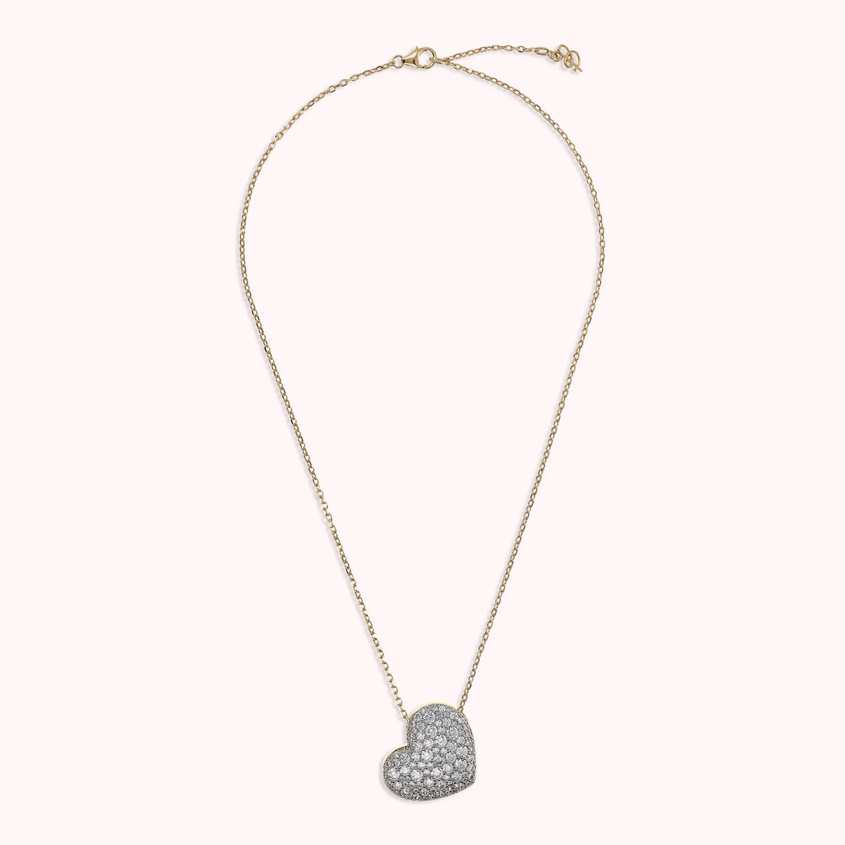 Collana Golden con Pendente Cuore Pavé in Cubic Zirconia