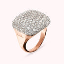 Anello Chevalier Quadrato con Pavé in Cubic Zirconia