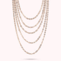 Collana Multifilo Graduata Catena Rolo Piatta Lucida