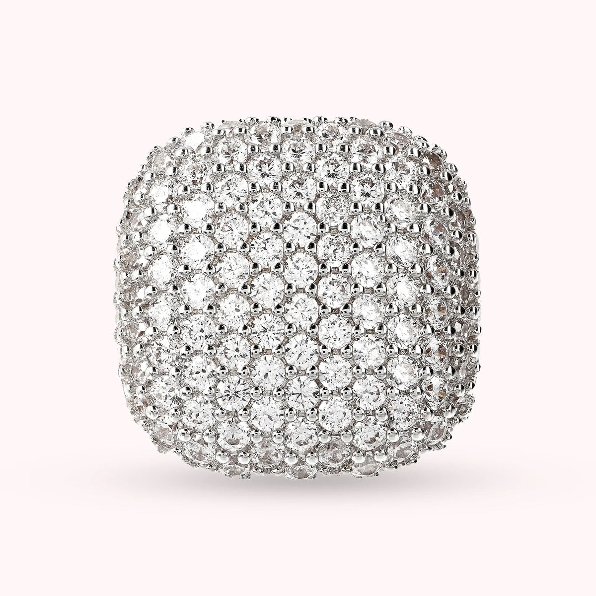Anello Chevalier Quadrato con Pavé in Cubic Zirconia