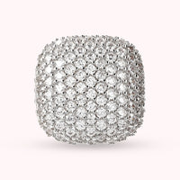 Anello Chevalier Quadrato con Pavé in Cubic Zirconia