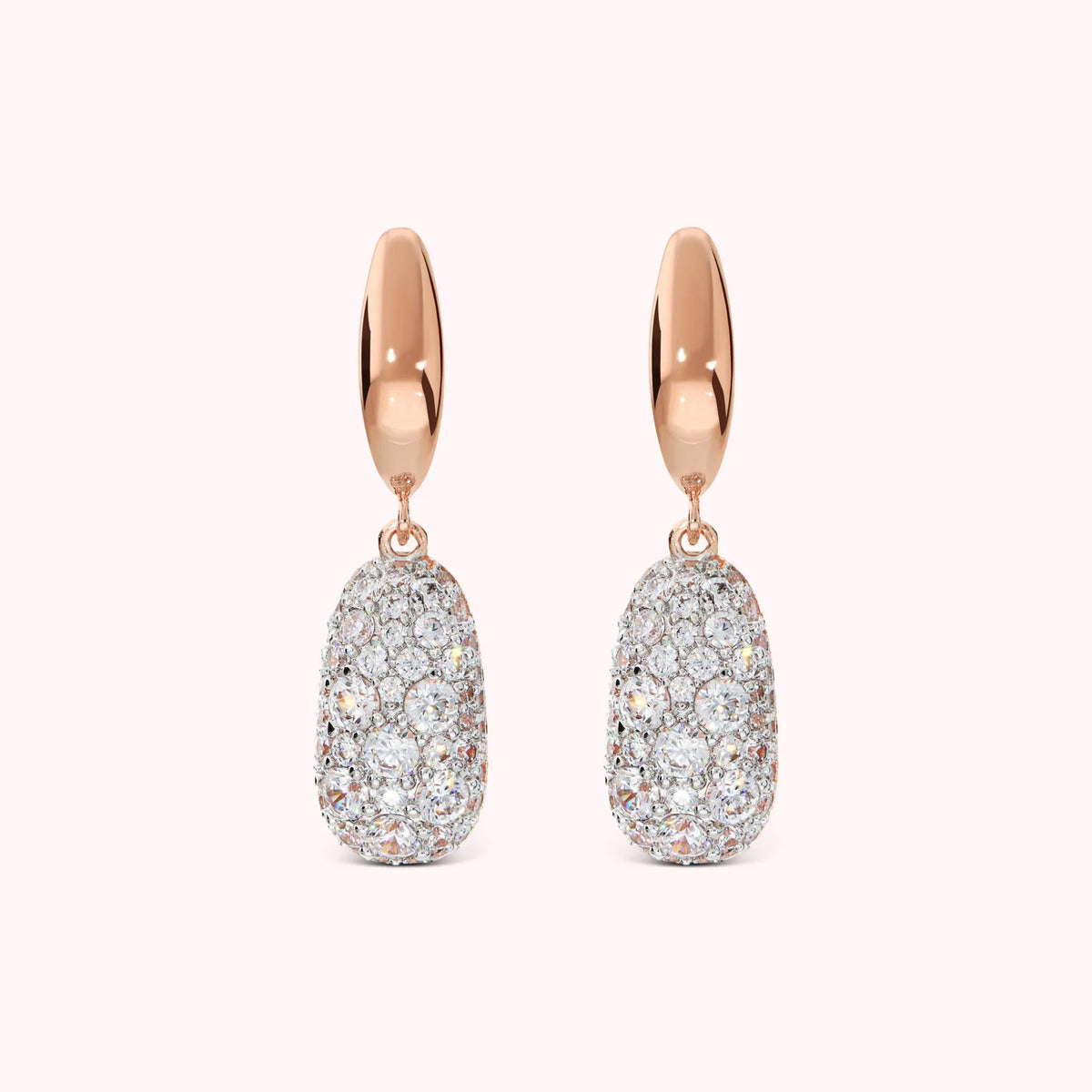 Orecchini Pepita con Ciondolo in Pavé di Cubic Zirconia