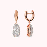 Orecchini Pepita con Ciondolo in Pavé di Cubic Zirconia