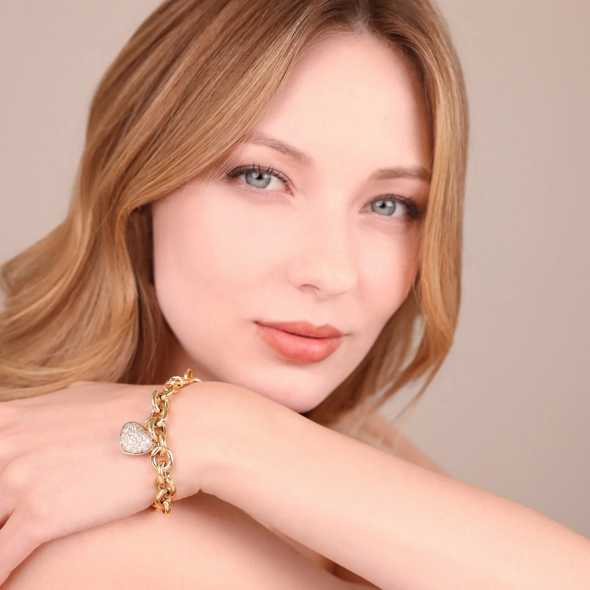 Bracciale Ciondolo Cuore in Pavé di Cubic Zirconia