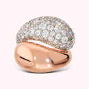 Anello Contrarié Lucido e con Pavé di Cubic Zirconia