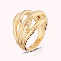 Anello a Fascia 'Flame' Lucido