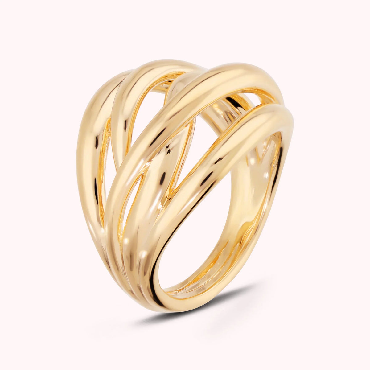 Anello a Fascia 'Flame' Lucido