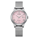 Orologio donna Citizen Eco Drive in acciaio con quadrante rosa