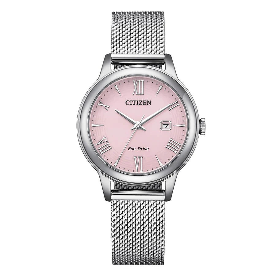 Orologio donna Citizen Eco Drive in acciaio con quadrante rosa