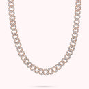 Collana Girocollo Catena Grumetta Squadrata con Pavé di Cubic Zirconia