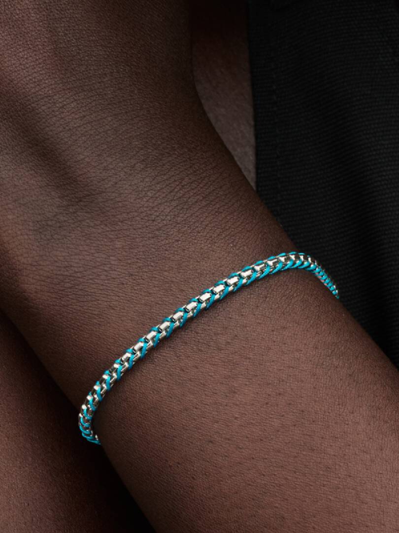 Bracciale Intreccio Tessuto Turchese