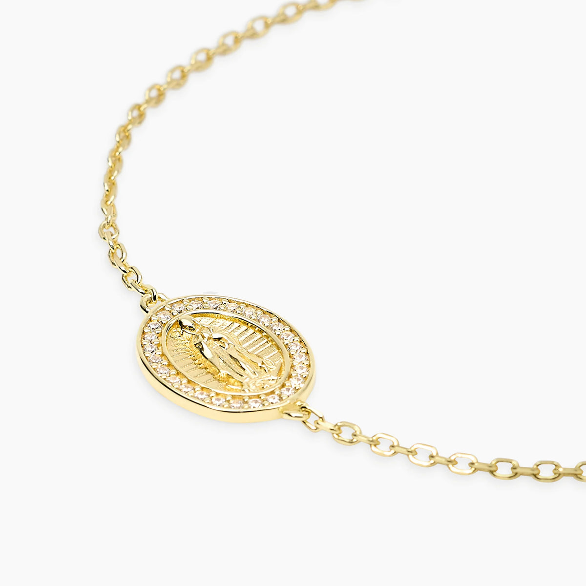 Bracciale in argento dorato con Madonnina