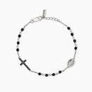 Bracciale uomo in argento con croce e Madonnina