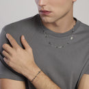 Bracciale uomo in argento con croce e Madonnina