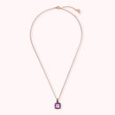 Collana Catena Rolo con Prisma Gem Quadrata e Pavé