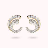 Orecchini Spirale con Pavé di Cubic Zirconia