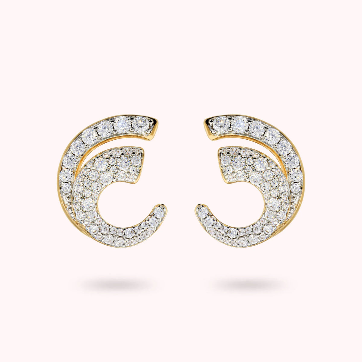 Orecchini Spirale con Pavé di Cubic Zirconia