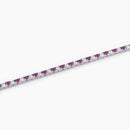 Bracciale tennis in argento con rubini sintetici e zirconi