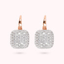 Orecchini Pendenti Quadrati con Pavé in Cubic Zirconia