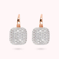 Orecchini Pendenti Quadrati con Pavé in Cubic Zirconia