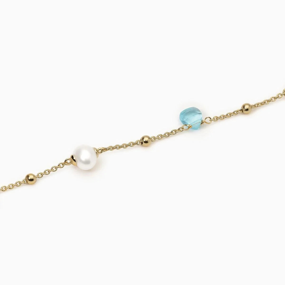 Bracciale in argento dorato con glass multicolor e perle coltivate