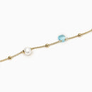 Bracciale in argento dorato con glass multicolor e perle coltivate